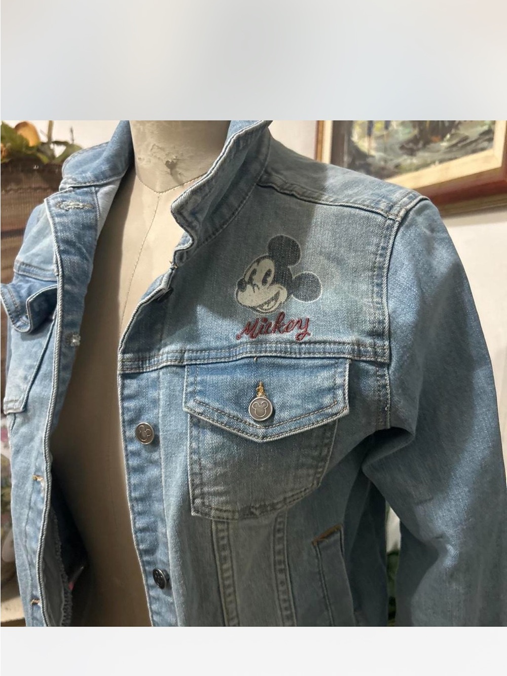 Disney Light Blue Mickey Denim Jacket for Kids